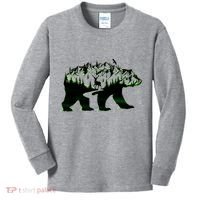 Bear Forest Deer Wilderness Mountains Kids Long Sleeve Shirt thumb 0