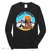 Bear Funny Camping I Hate People Long Sleeve Shirt thumb 0