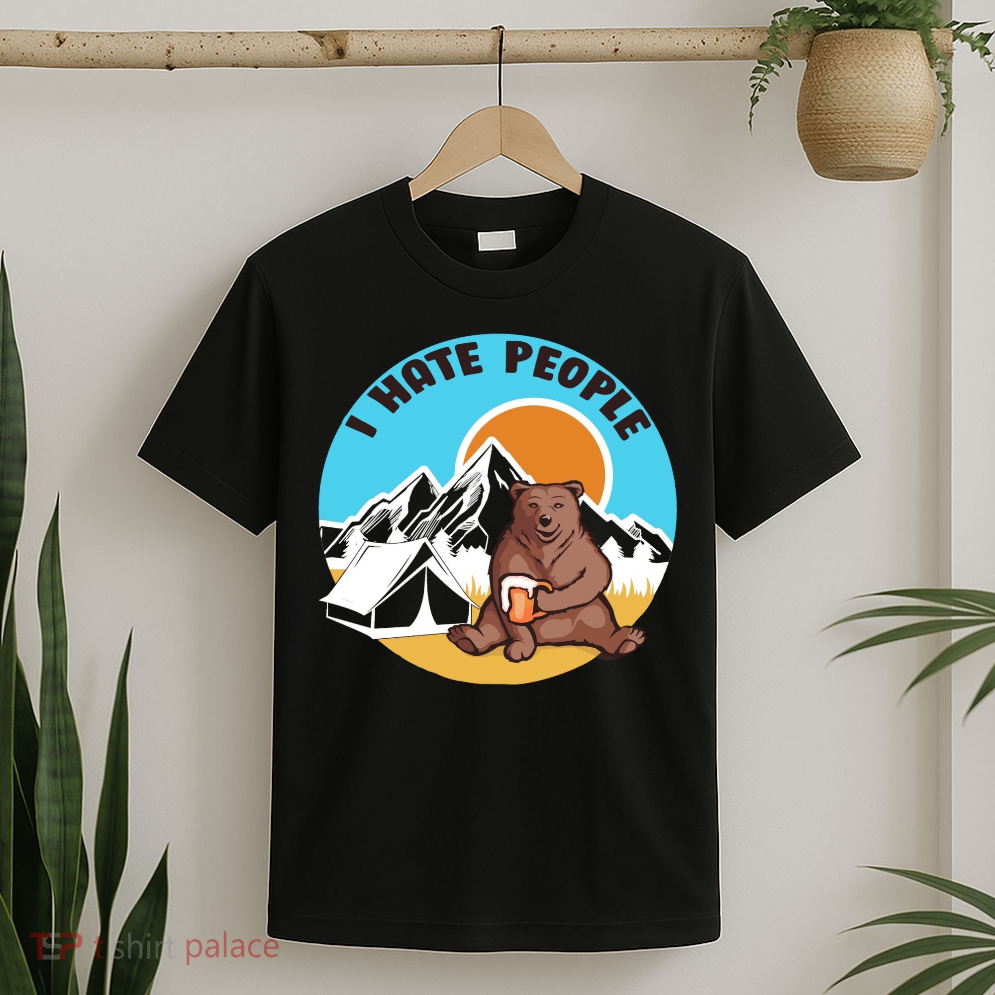 Bear Funny Camping I Hate People T-Shirt