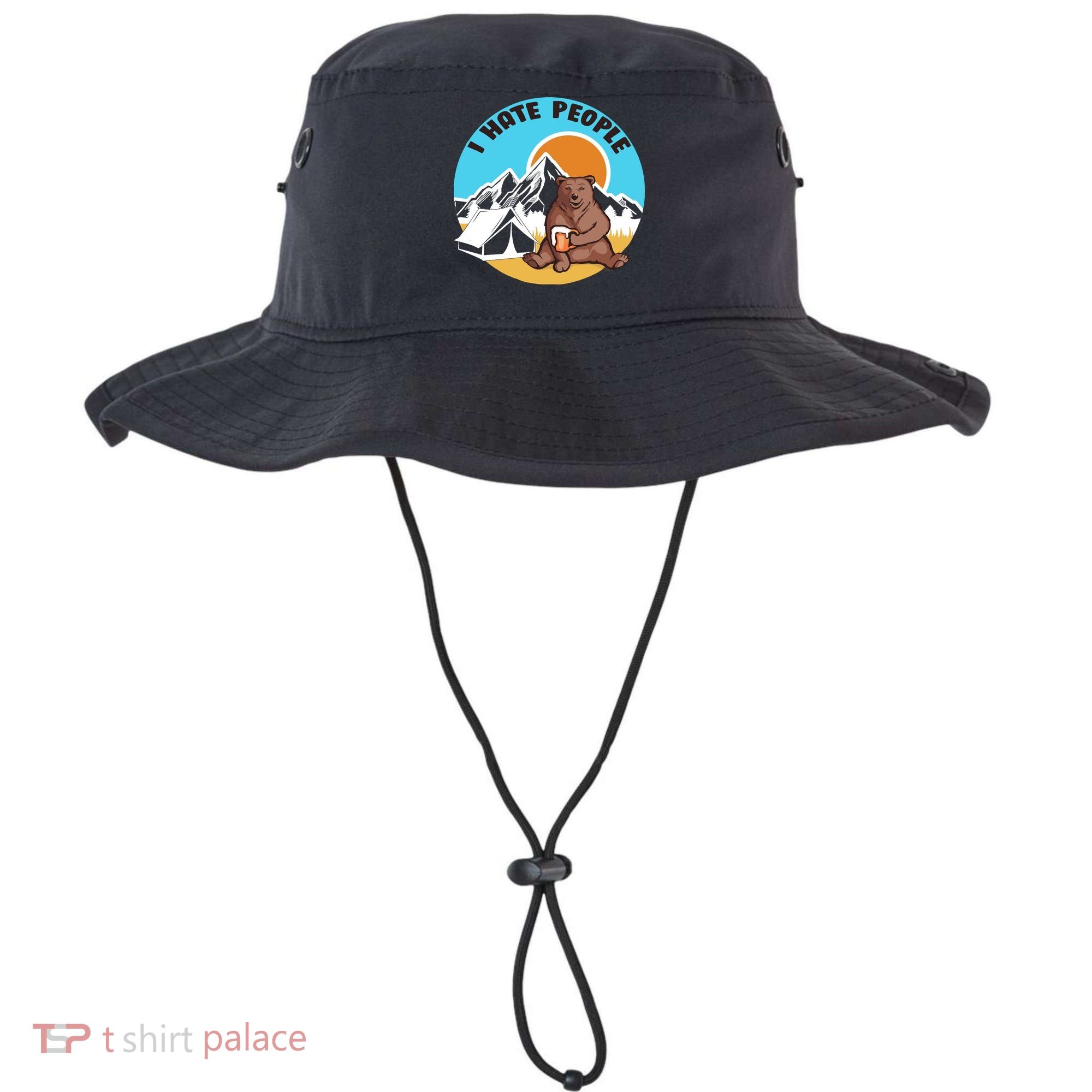 Bear Funny Camping I Hate People Bucket Hat