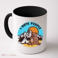 Bear Funny Camping I Hate People Coffee Mug thumb 0