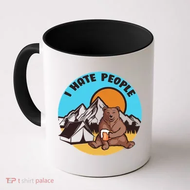 Bear Funny Camping I Hate People Coffee Mug