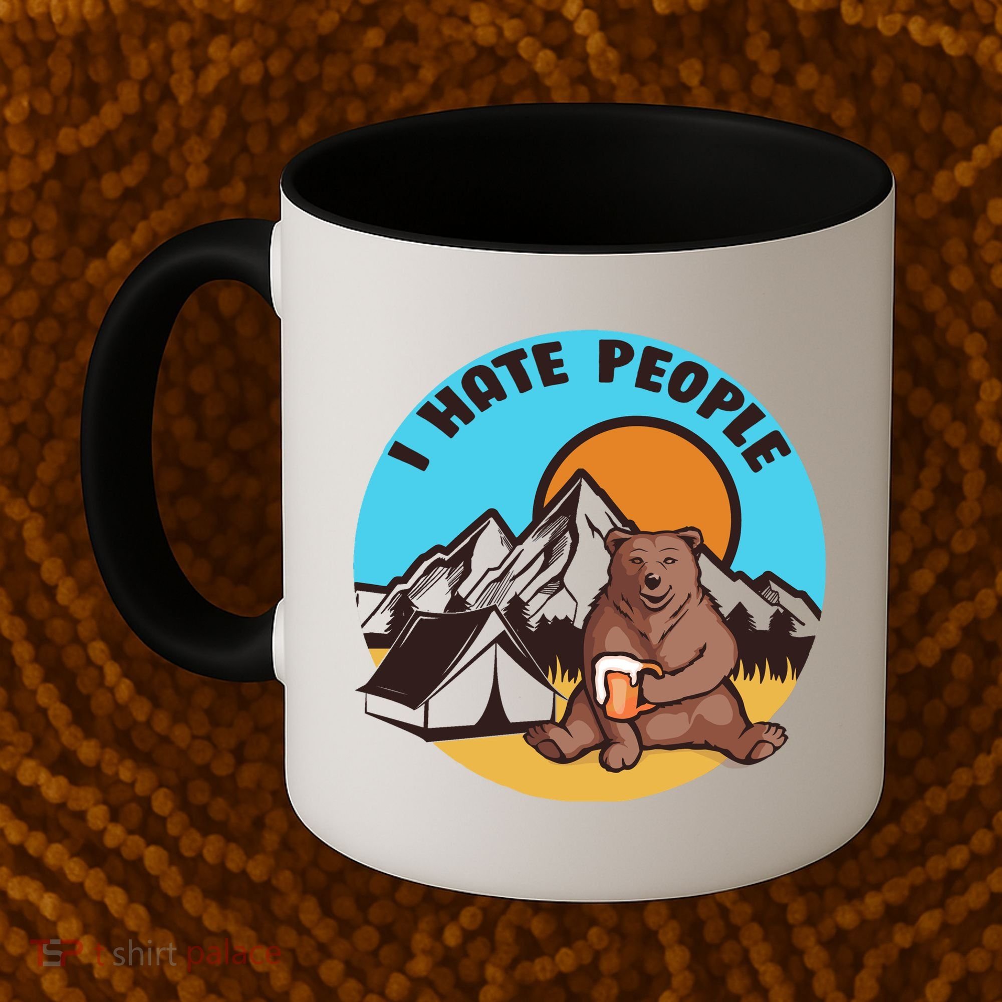 Bear Funny Camping I Hate People Coffee Mug