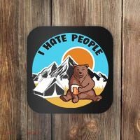 Bear Funny Camping I Hate People Coaster thumb 0