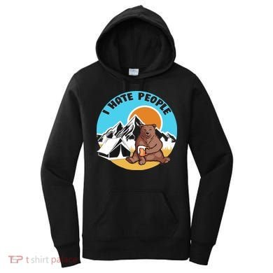 Bear Funny Camping I Hate People Women's Hoodie
