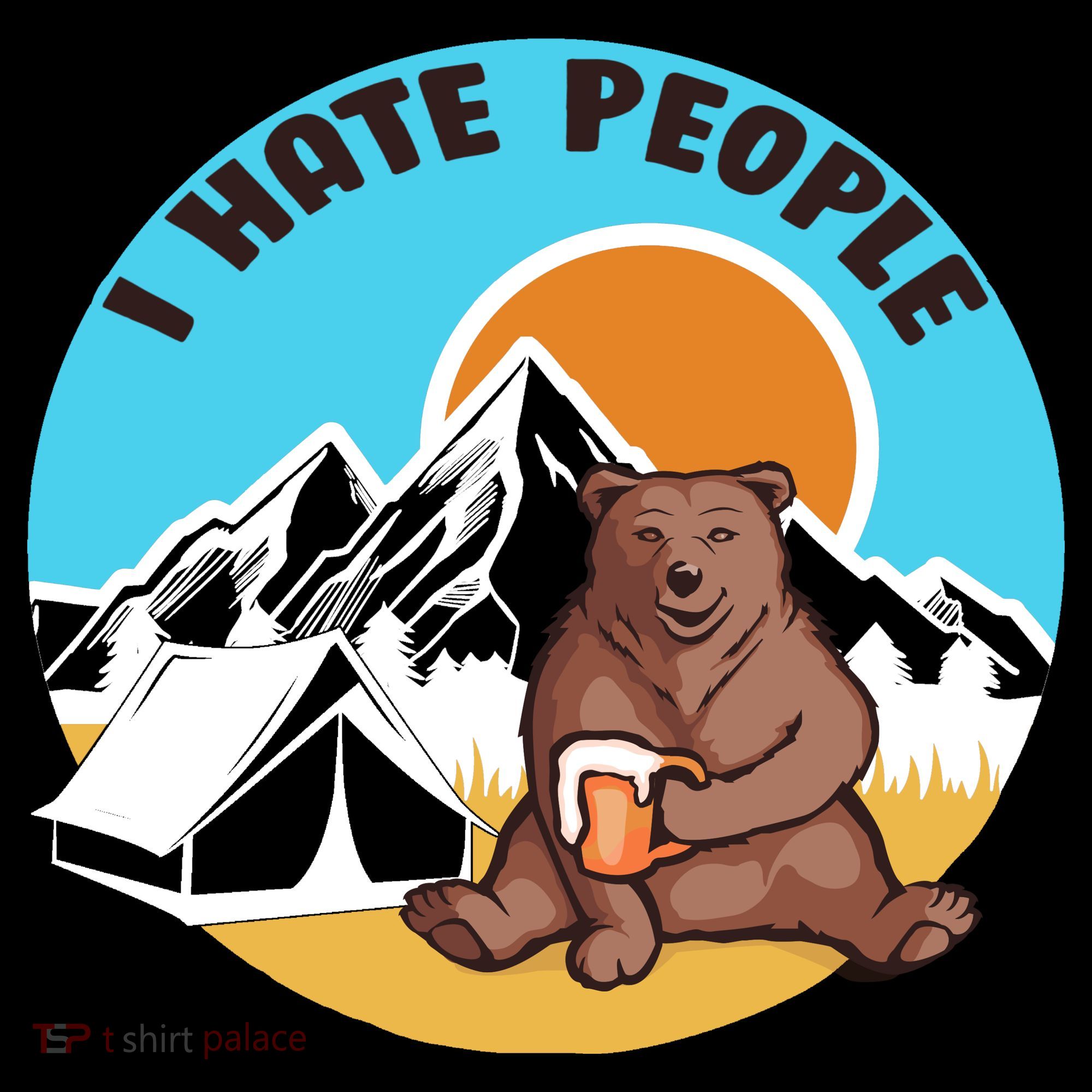 Bear Funny Camping I Hate People Women's Hoodie