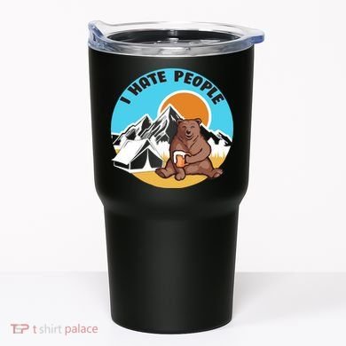 Bear Funny Camping I Hate People Tumbler