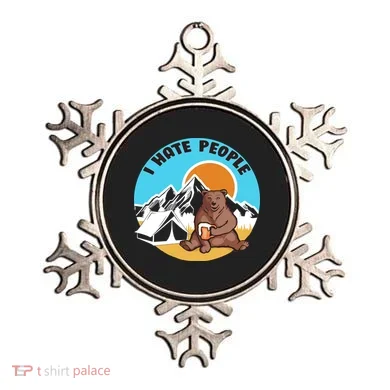Bear Funny Camping I Hate People Ornament