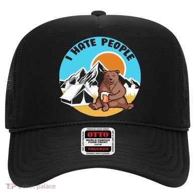 Bear Funny Camping I Hate People Hat