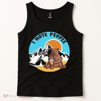 Bear Funny Camping I Hate People Tank Top thumb 2