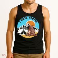 Bear Funny Camping I Hate People Tank Top thumb 3