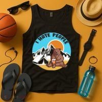 Bear Funny Camping I Hate People Tank Top thumb 4