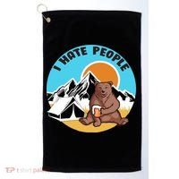 Bear Funny Camping I Hate People Golf Towel thumb 0