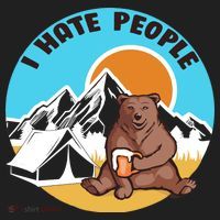 Bear Funny Camping I Hate People Golf Towel thumb 3