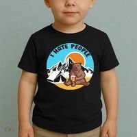 Bear Funny Camping I Hate People Toddler T-Shirt thumb 2