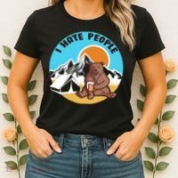 Bear Funny Camping I Hate People Women's T-Shirt thumb 2