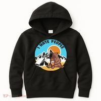 Bear Funny Camping I Hate People Kids Hoodie thumb 0