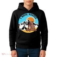 Bear Funny Camping I Hate People Kids Hoodie thumb 4