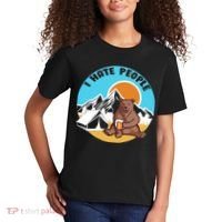 Bear Funny Camping I Hate People Kids T-Shirt thumb 2