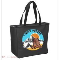 Bear Funny Camping I Hate People Tote Bag thumb 2