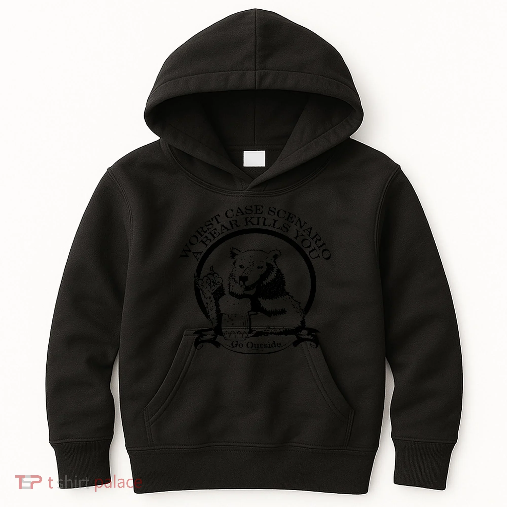 Bear Kills You Worst Scenario Go Outside Kids Hoodie
