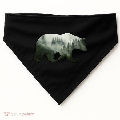 Bear Misty Forest Wilderness USA-Made Doggie Bandana