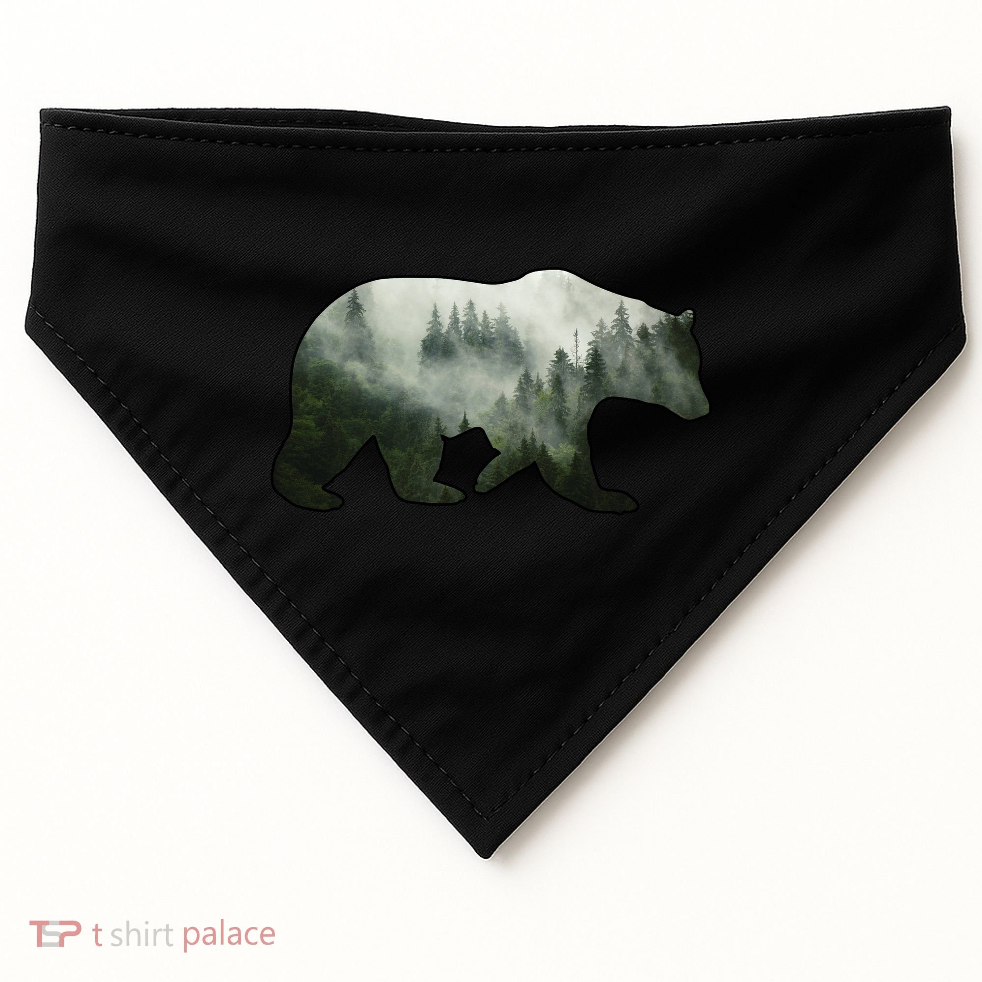 Bear Misty Forest Wilderness USA-Made Doggie Bandana
