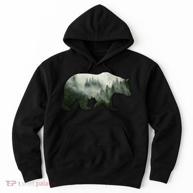 Bear Misty Forest Wilderness Hoodie
