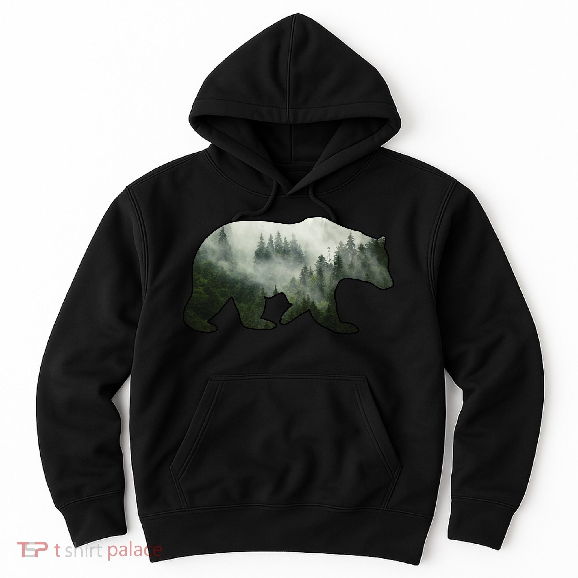 Bear Misty Forest Wilderness Hoodie