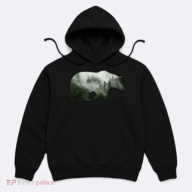 Bear Misty Forest Wilderness Hoodie