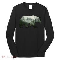 Bear Misty Forest Wilderness Long Sleeve Shirt thumb 0