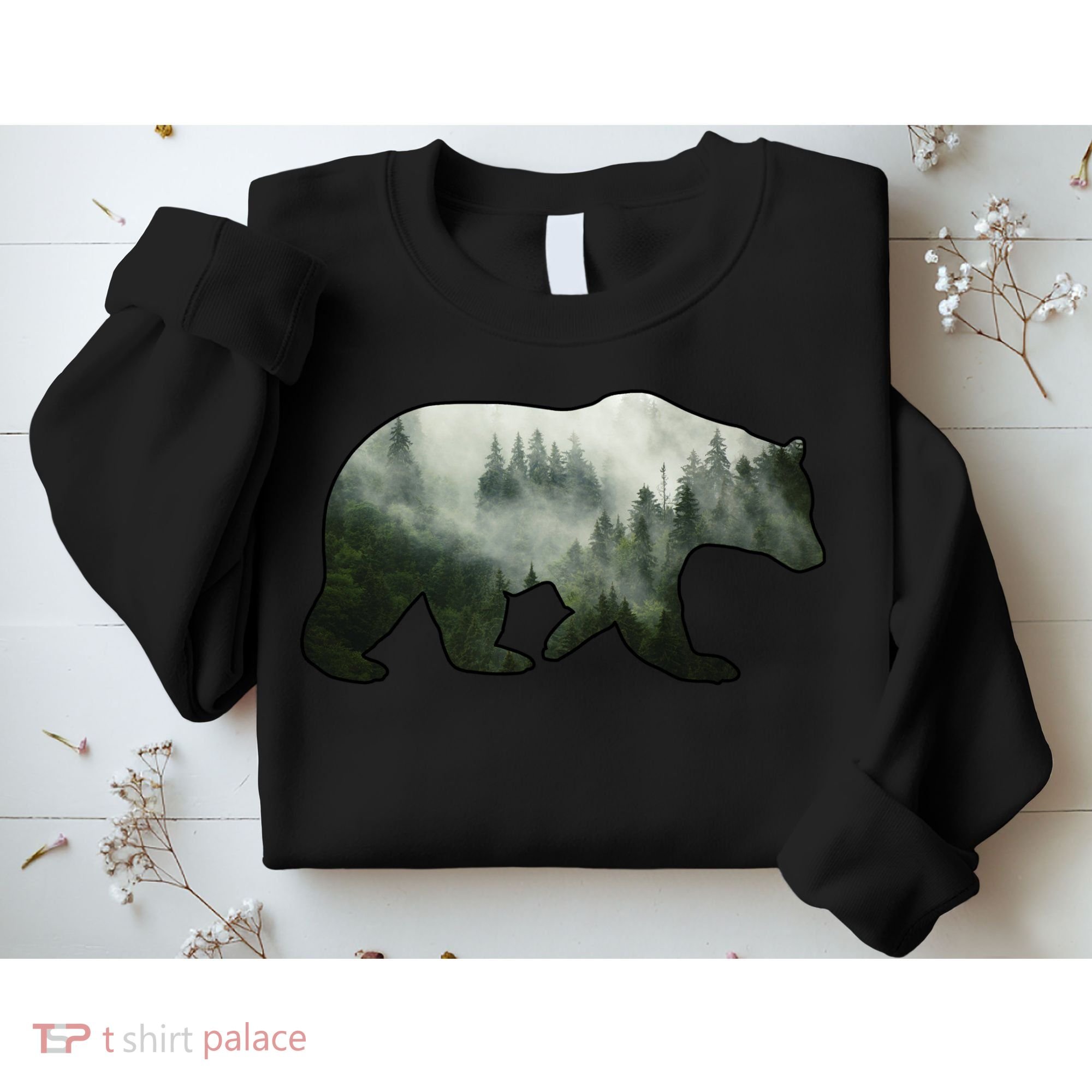 Bear Misty Forest Wilderness Sweatshirt