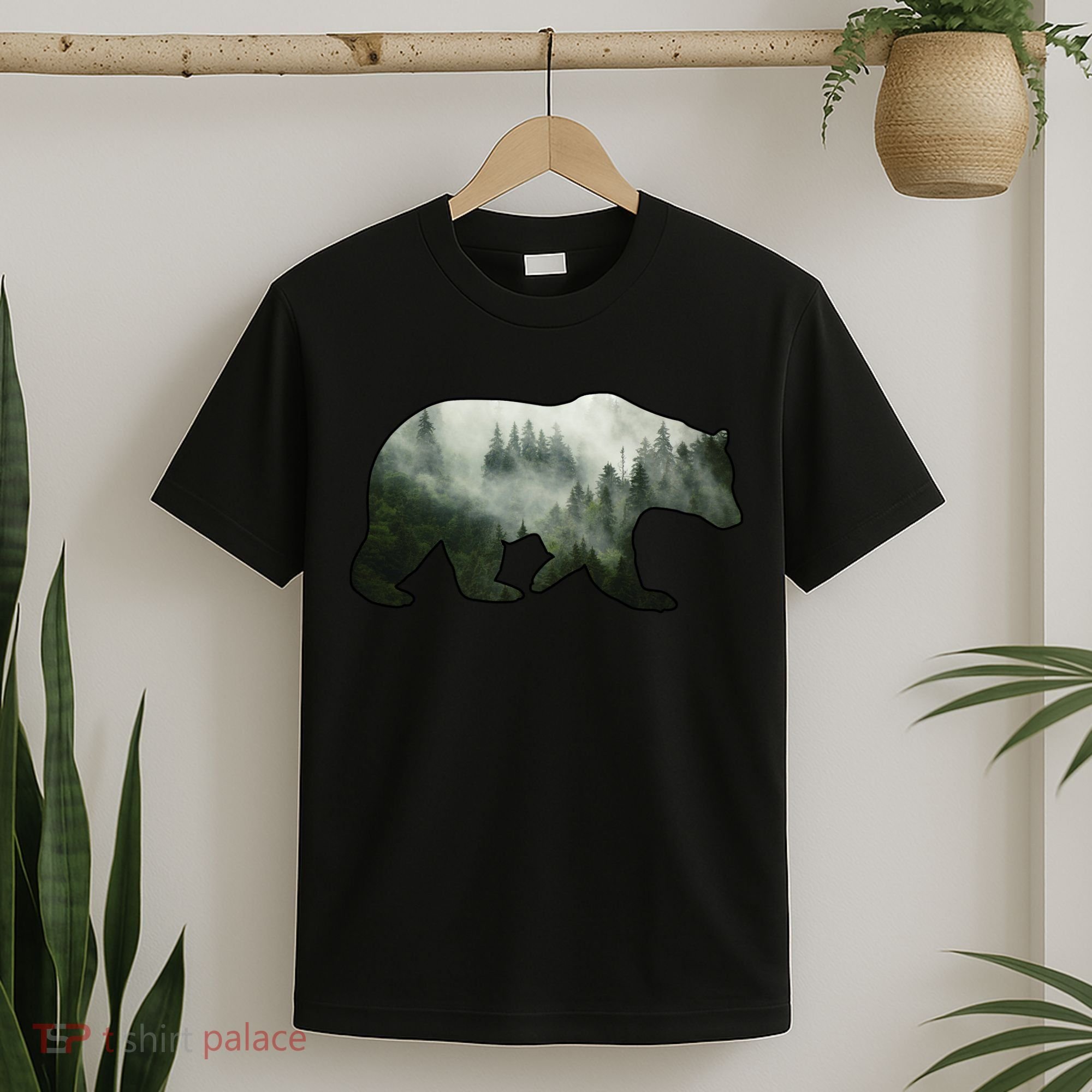 Bear Misty Forest Wilderness T-Shirt