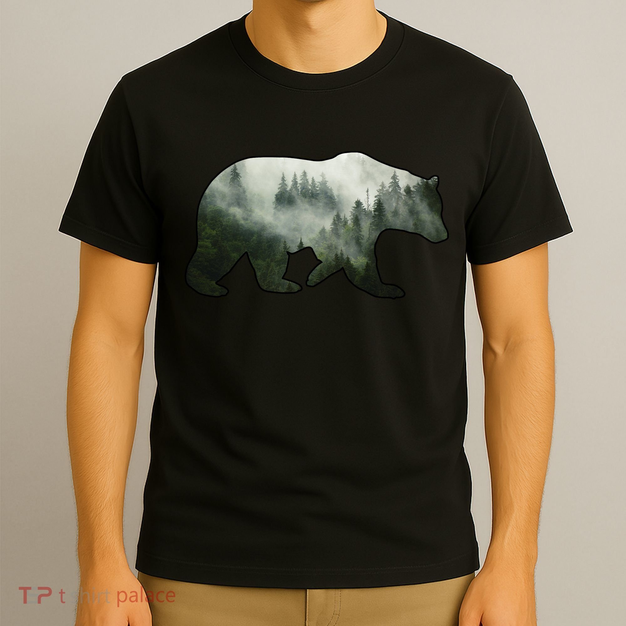 Bear Misty Forest Wilderness T-Shirt