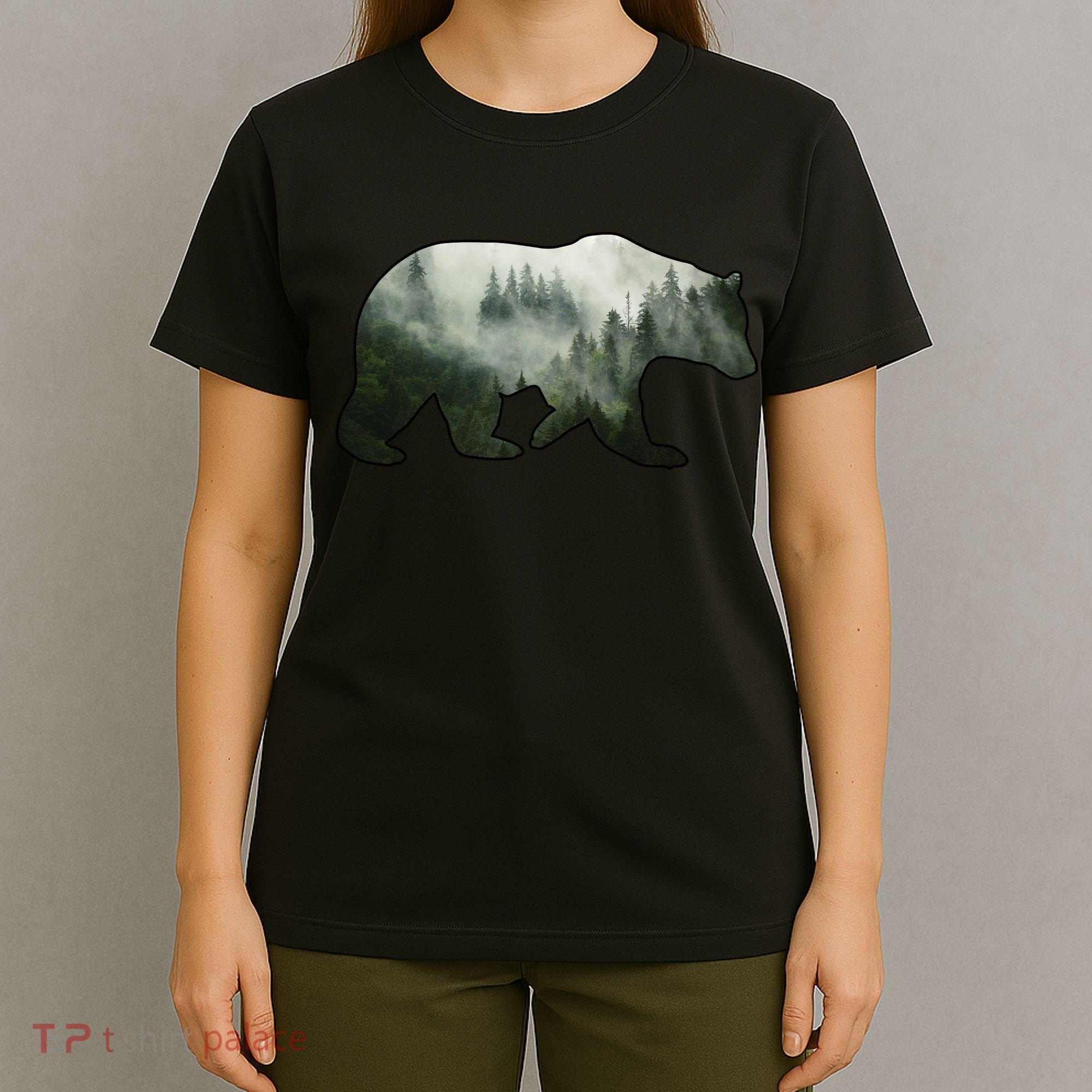 Bear Misty Forest Wilderness T-Shirt