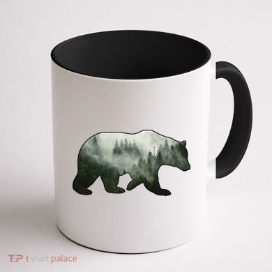 Bear Misty Forest Wilderness Coffee Mug back