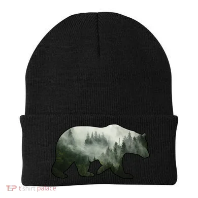 Bear Misty Forest Wilderness Beanie