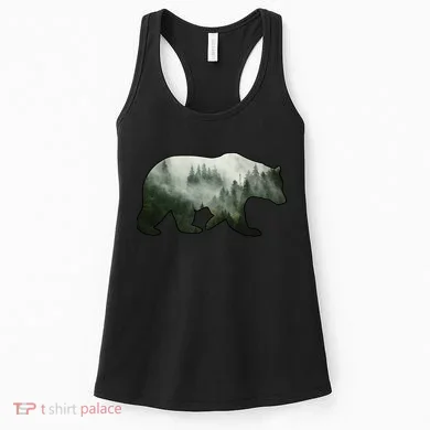 Bear Misty Forest Wilderness Women's Tank Top
