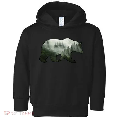 Bear Misty Forest Wilderness Toddler Hoodie