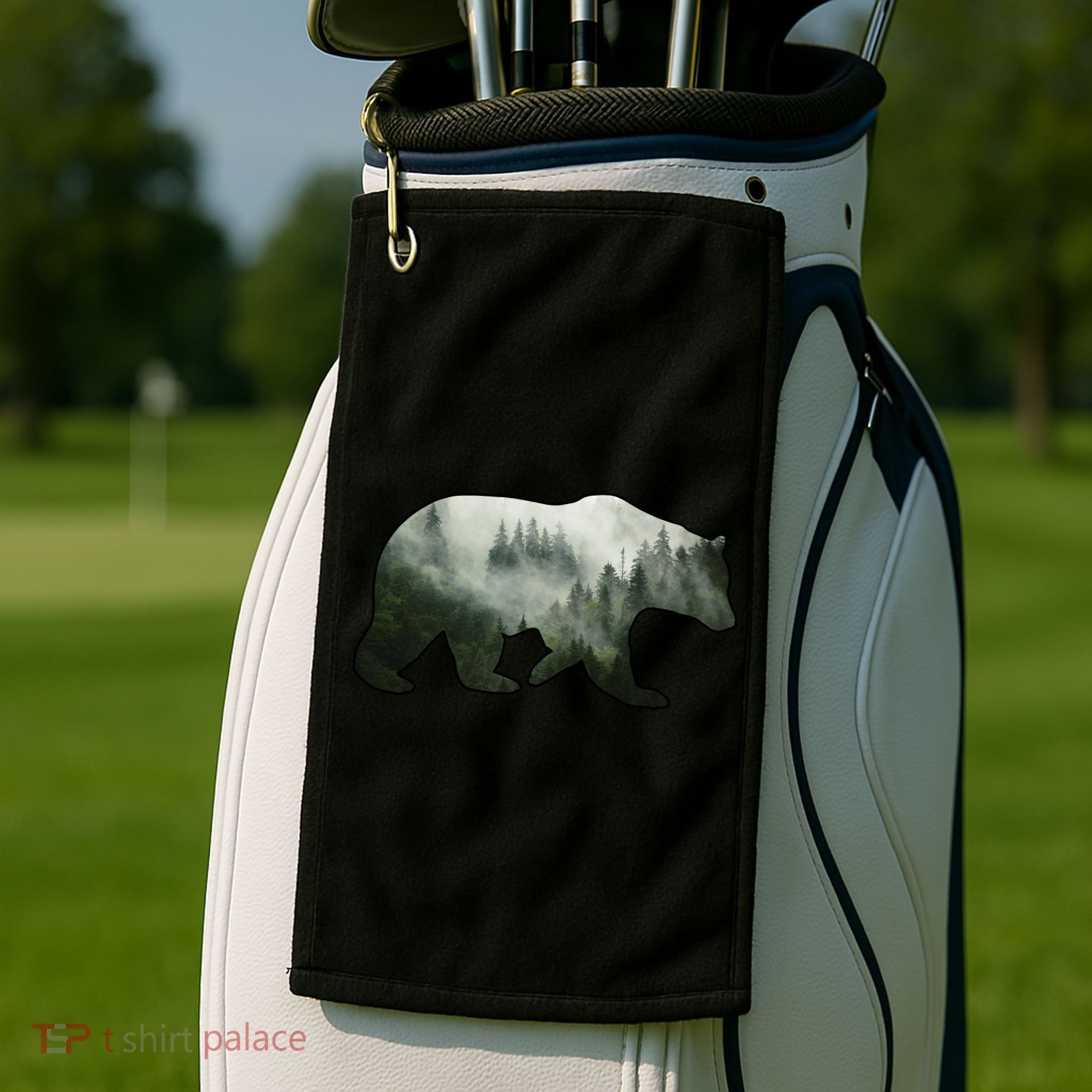 Bear Misty Forest Wilderness Golf Towel