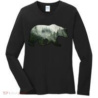 Bear Misty Forest Wilderness Women's Long Sleeve Shirt thumb 0
