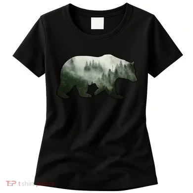 Bear Misty Forest Wilderness Women's T-Shirt