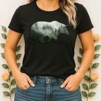 Bear Misty Forest Wilderness Women's T-Shirt thumb 2