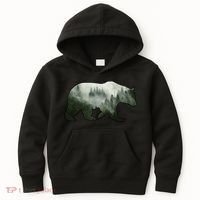 Bear Misty Forest Wilderness Kids Hoodie thumb 0