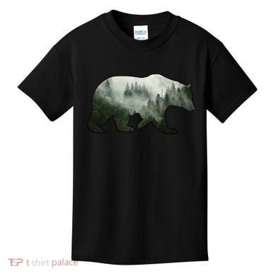 Bear Misty Forest Wilderness Kids T-Shirt