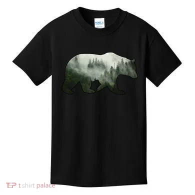 Bear Misty Forest Wilderness Kids T-Shirt