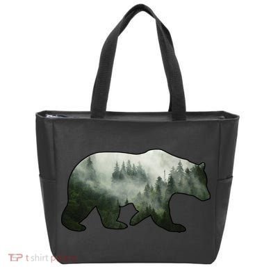 Bear Misty Forest Wilderness Tote Bag