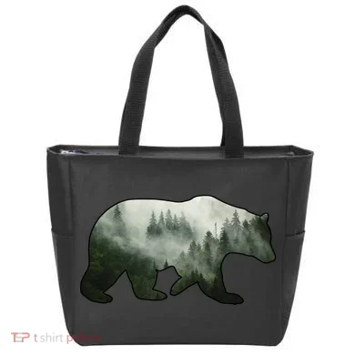 Bear Misty Forest Wilderness Tote Bag