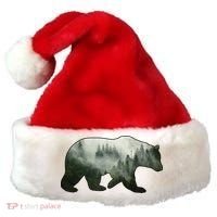 Bear Misty Forest Wilderness Santa Hat thumb 0