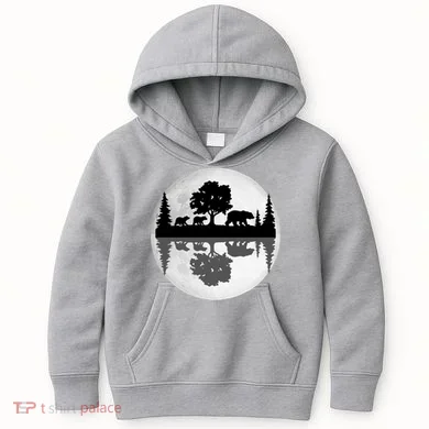 Bear Moon Wilderness Kids Hoodie